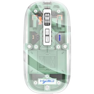 HXSJ T900 Transparante Magneet Drie-mode Draadloze Gaming Muis (Bean Green)