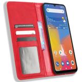 Voor Consumer Cellular ZMax 5G Magnetische Gesp Retro Textuur Lederen Telefoon Case (Rood)