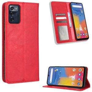 Voor Consumer Cellular ZMax 5G Magnetische Gesp Retro Textuur Lederen Telefoon Case (Rood)