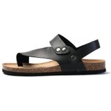 Mannen zomer kurken flip flops strand paar lederen sandalen  maat: 39