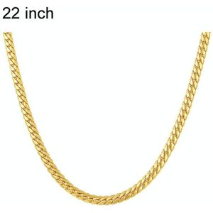 2 PCS 5mm Full Sideways Gold Plated Necklace Fashion Jewelry  Specification: 22 inch