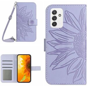 Voor Samsung Galaxy A82 5G Skin Feel Sun Flower Pattern Flip lederen telefoonhoes