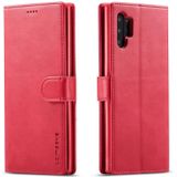 Voor Galaxy Note 10 Plus LC. IMEEKE Calf Texture Horizontal Flip Leather Case  met Holder & Card Slots & Wallet(Rose Red)