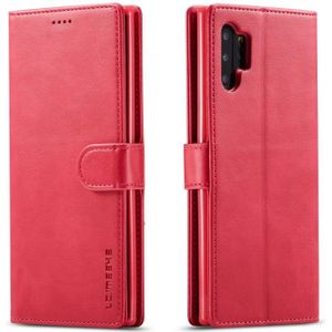 Voor Galaxy Note 10 Plus LC. IMEEKE Calf Texture Horizontal Flip Leather Case  met Holder & Card Slots & Wallet(Rose Red)