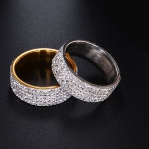 Ring in edelstaal eeuwigheid voor trouwring Engagement belofte hoge kwaliteit kristal en strass ingelegd cirkel rond  57 mm  US grootte: 10  inwendige Diameter: 20 mm  omtrek: 62.8 mm