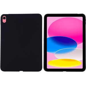 Voor iPad 10e Gen 10.9 2022 Effen Kleur Vloeibare Siliconen Dropproof Volledige Dekking Tablet Case (Zwart)