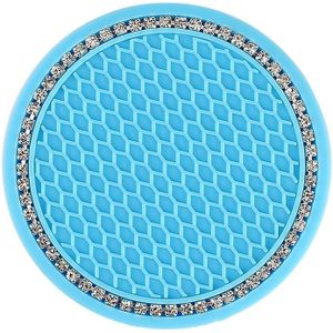 5 stuks auto universele diamant honingraat water coaster auto anti-slip mat (blauwe witte diamant)