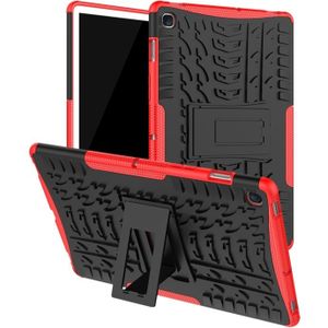 Band textuur TPU + PC schokbestendig geval voor Galaxy tab S5e  met houder (rood)