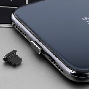 Universele 8-pins Oplaadpoort metalen anti-Dust plug voor iPhone met ejection pin (zwart)