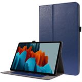 Voor Samsung Galaxy Tab S7+ / T970 Crazy Horse Texture Horizontale Flip Lederen case met 2-vouwbare Houder & Kaartsleuf (Donkerblauw)