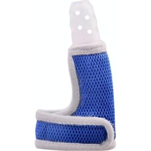 ZT001 Baby Siliconen Molaire Vinger Ledikanten Kinderen Anti-Bite Hand Ademende Duimbedjes Bijtende Moeder en Baby Producten (Blauw Transparant)