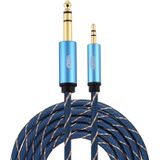 EMK 3.5mm Jack Male to 6.35mm Jack Male Gold Plated Connector Nylon Braid AUX Cable for Computer / X-BOX / PS3 / CD / DVD  Cable Length:3m(Dark Blue)