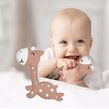 Cartoon Fawn baby Bijtring opleiding Bite Molar Rod siliconen speelgoed moeder en baby benodigdheden (bruin)