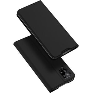 Voor Samsung Galaxy A12 DUX DUCIS Skin Pro Series Horizontale Flip PU + TPU Lederen case  met Holder & Card Slots(Zwart)