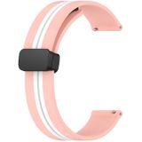 Voor Huawei Watch GT3 42 mm 20 mm opvouwbare magnetische sluiting siliconen horlogeband (roze + wit)