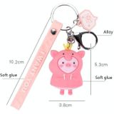 5 stks MX-80002 regenjas piggy sleutelhanger schattige zachte rubberen poppencar sleutelhanger