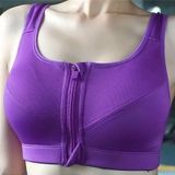 7 Kleur Fitness Yoga Push Up Sports Bra Women Gym Running Gewatteerde Tank Top Athletic Vest Ondergoed Shockproof Zipper Sports Bra L (Paars)