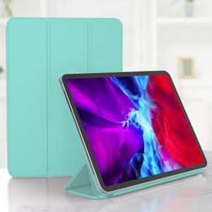 Voor iPad Pro 11 (2020) PC + PU Magnetische lederen behuizing met drie opvouwbare houder (Mint Green)