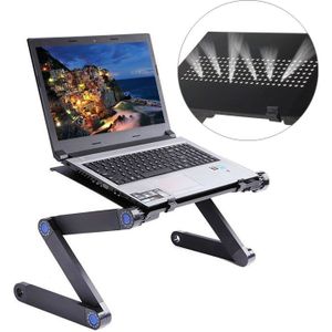 Draagbare 360 graden verstelbaar opvouwbaar aluminiumlegering Bureaustandaard voor Laptop / Notebook  zonder CPU Fans & Mouse Pad (zwart)