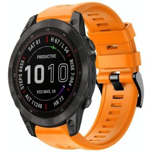 Voor Garmin Fenix 7 metalen gesp effen kleur siliconen horlogeband