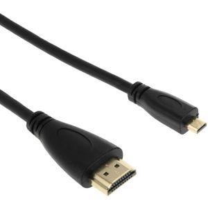 Vergulde Micro HDMI mannetje naar HDMI mannetje kabel  Lengte: 1.8 meter