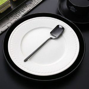 RVS V-vormige muur opknoping design eenvoudige koffie lepel vork creatieve lange handvat roeren tafelgerei  stijl: lepel  kleur: zwart
