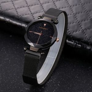 CAGARNY 6877 waterbestendig Fashion vrouwen Quartz Wrist Watch with Stainless stalen band(Black)