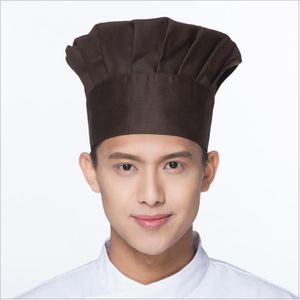Hotel Coffee Shop Chef Hat Wild Anti-fouling Print Cap  Size:One Size(Brown)