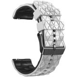 Voor Samsung Gear S3 Frontier 22 mm voetbalpatroon tweekleurige siliconen band (wit + zwart)