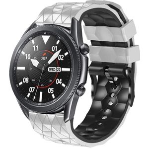 Voor Samsung Gear S3 Frontier 22 mm voetbalpatroon tweekleurige siliconen band (wit + zwart)