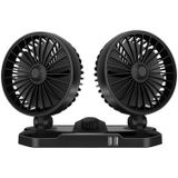 F558 met USB mobiele telefoon opladen auto fan 12 / 24V auto truck dubbele schuddende hoofdventilator (dubbele kop 24V)