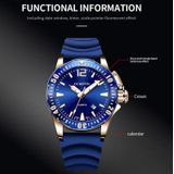 OCHSTIN 7002A multifunctioneel quartz waterdicht lichtgevend herenhorloge (rosgoud + blauw)