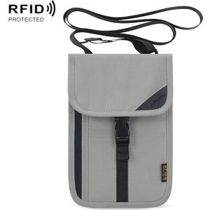 1062 Reizen Paspoort Bag RFID Multi-Function Document Houder Hanging Hals Ticket Beschermhoes (Lichtgrijs)