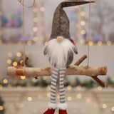 Schattig zittend Faceless lange benen elf pop kerst decoratie (grijs)