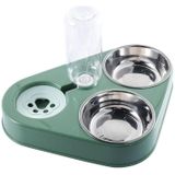 Dog Cat Triangle Automatic Drinking Water Bowl Pet Supplies  Size: Large(Mint Green)