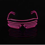 Fluorescentie Dansshow Lichtgevende Bril LED Twee Kleuren Sluiter EL Knipperende Bril (Roze)