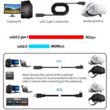 USB Man naar USB 3.2 Gen1 Type-C Elbow VR Link-kabel voor Oculus Quest 1/2  Kabellengte: 4m