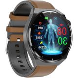 TK20 1 39 inch IP68 waterdichte lederen band smartwatch ondersteunt ECG / externe zorg voor gezinnen / lichaamstemperatuurbewaking