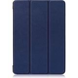 Custer textuur horizontale Flip lederen case voor iPad Air 2019 10 5 inch  met drie-opklapbare houder & slaap/Wake-up functie (donkerblauw)