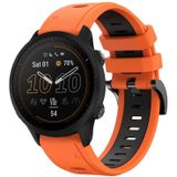 Voor Garmin Forerunner 955 22mm tweekleurige sport siliconen horlogeband (oranje + zwart)