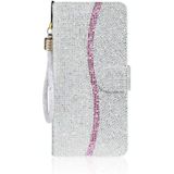 Voor Samsung Galaxy S7 Glitter Powder Horizontale Flip Lederen case met kaartslots & houder & lanyard(zilver)