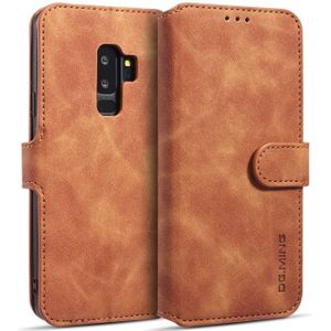 Dg. MING retro olie kant horizontale flip case met houder & kaartsleuven & portemonnee voor Galaxy S9 PLUS (bruin)
