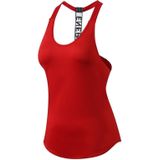 Sexy T-vormige Back Hollow Strap Quick Drying Loose Vest (Kleur: Rood formaat: L)