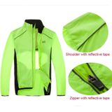 Reflecterende lichtgewicht sportjas met hoge zichtbaarheid packable winddichte sportkleding met lange mouwen  maat:XXL (fluorescerend groen)