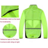 Reflecterende lichtgewicht sportjas met hoge zichtbaarheid packable winddichte sportkleding met lange mouwen  maat:XXL (fluorescerend groen)