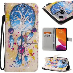 3D Painted Pattern Horizontal Flip Leather Case with Holder & Card Slots & Wallet For iPhone 13(Wind Chimes)