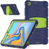 Voor Samsung Galaxy Tab A 10.1  T510 3-Layer Protection Screen Frame + PC + Siliconen Schokbestendig Combinatie Case met Houder (NavyBlue + Lime)