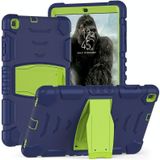 Voor Samsung Galaxy Tab A 10.1  T510 3-Layer Protection Screen Frame + PC + Siliconen Schokbestendig Combinatie Case met Houder (NavyBlue + Lime)