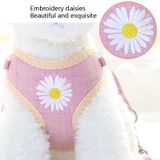 Zichen Plain Borduurwerkhond ?? Tractie Touw Huisdier Borstriem  Grootte: S (Pink)