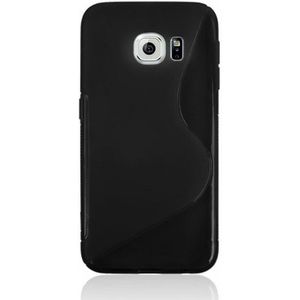 Samsung Galaxy S6 Edge / G925 anti-slip S-vormig Frosted structuur TPU back cover Hoesje (zwart)